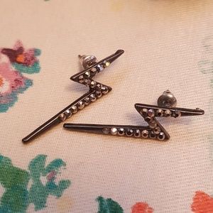 Sparkly lightning bolt earrings